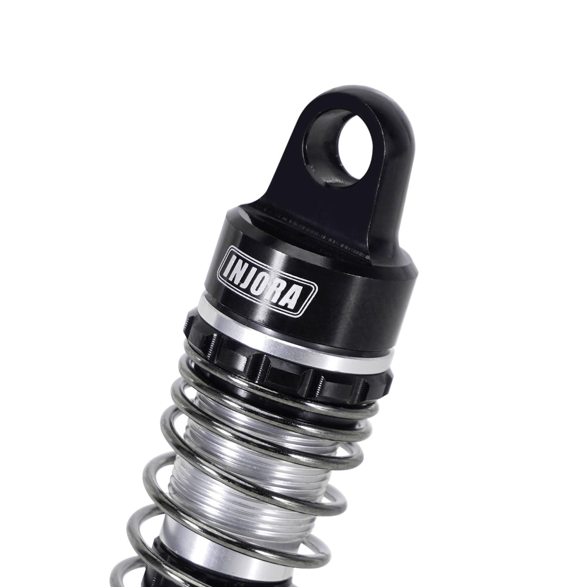 INJORA nylon bottom rod ends enable smooth, flexible shock motion
