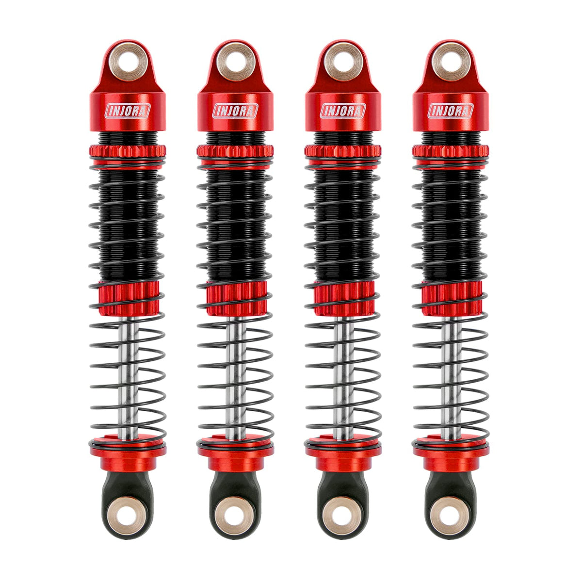 INJORA 59mm shock absorber front view for 1/18 RC crawler improves stability on rugged terrain