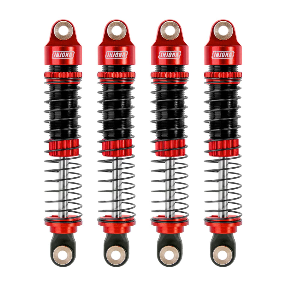 INJORA 59mm shock absorber front view for 1/18 RC crawler improves stability on rugged terrain