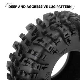 INJORA 70x27mm tire size enables aggressive scale performance on trials.