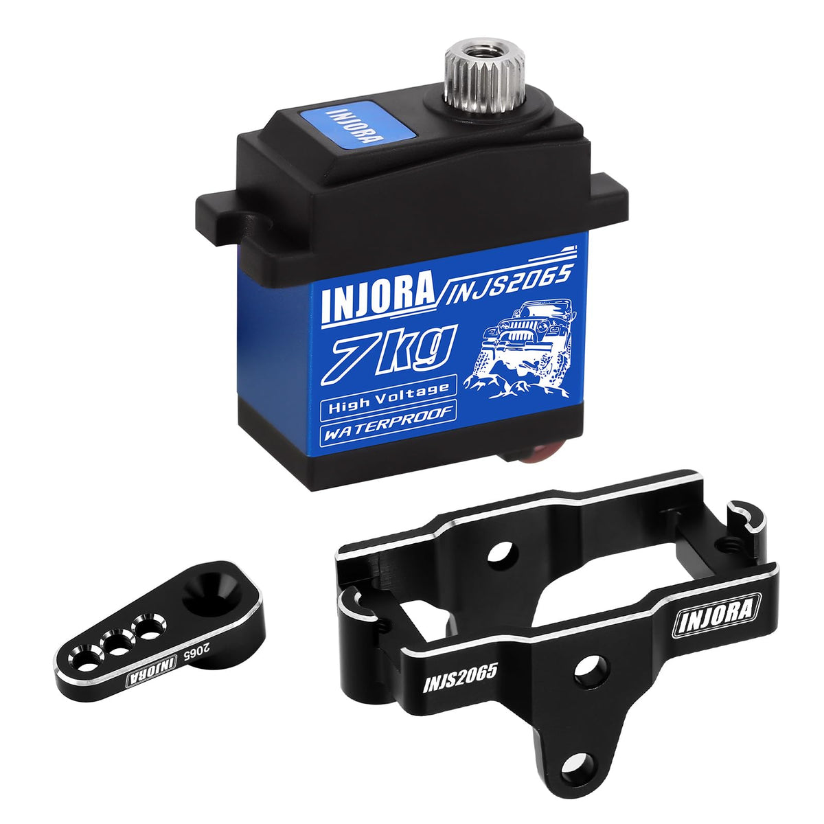 INJORA 7KG servo with mount and horn for TRX4M RC crawler