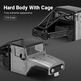 INJORA 87g IR40 shell grey rear view showing hinge access and cage.