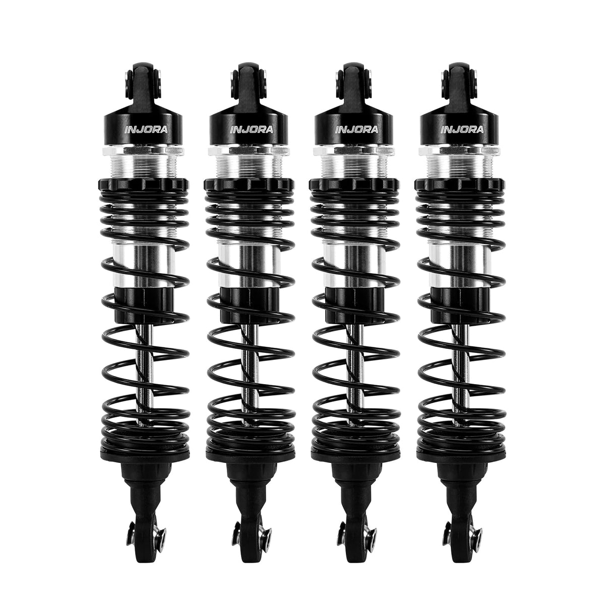 INJORA 88mm oil shocks set provides smooth damping for 1/16 monster trucks.