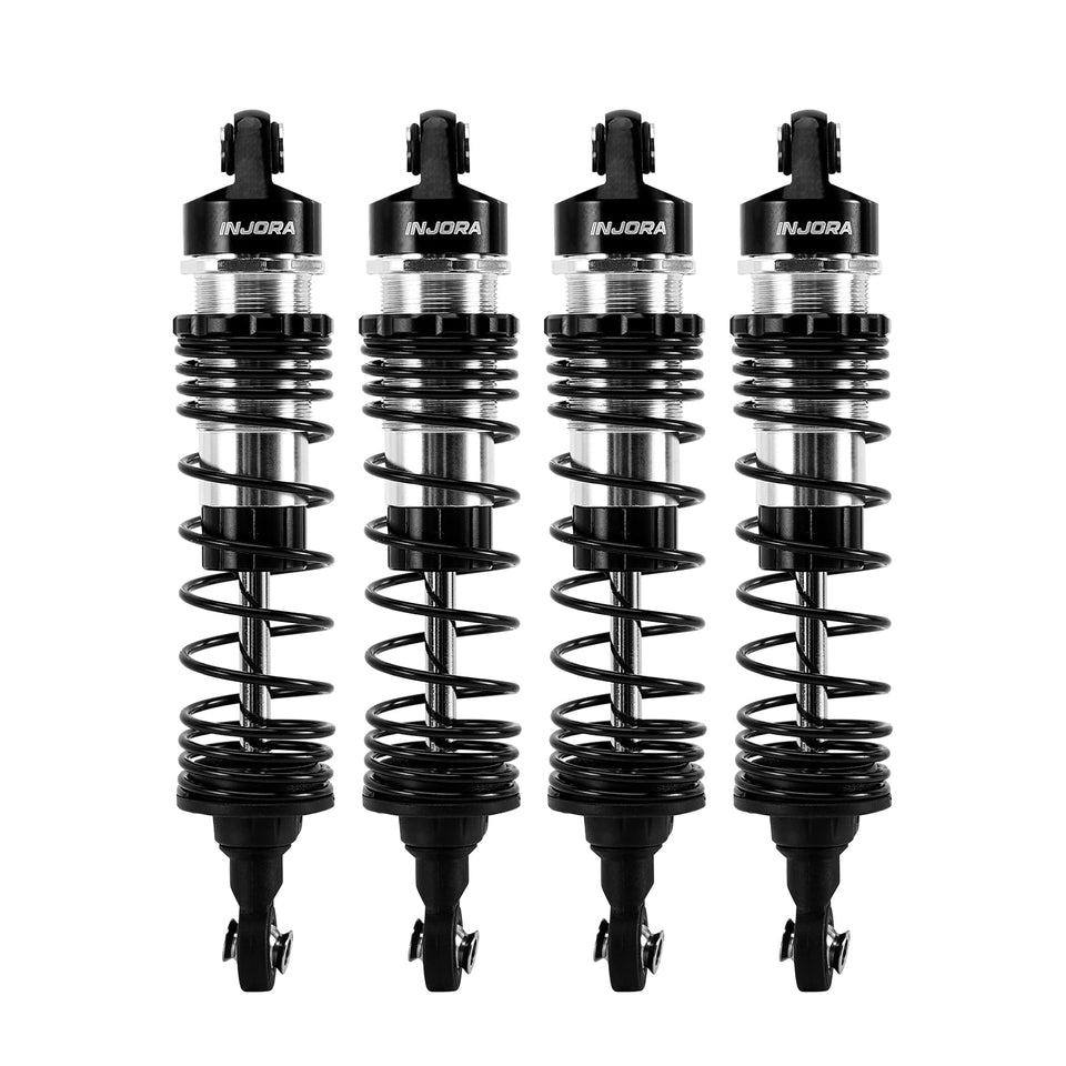INJORA 88mm oil shocks set provides smooth damping for 1/16 monster trucks.