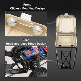 INJORA ABS hard body with rear cage for a sturdy RC profile.