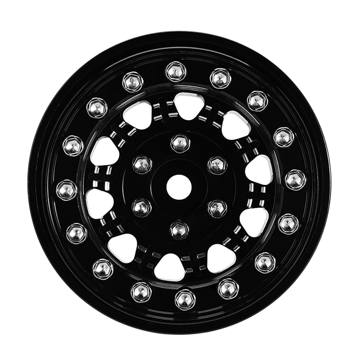 INJORA CNC-machined aluminum wheel close-up highlights high-quality machining.