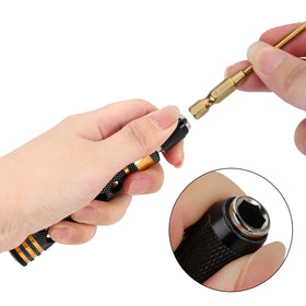 INJORA aluminum handle with knurling and rotating cap.