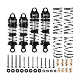 INJORA aluminum oil shocks rear view for stable landings and rear grip.