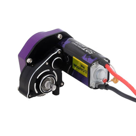 INJORA aluminum transmission housing protecting gears during off-road runs
