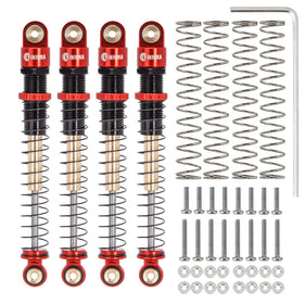 INJORA AX24 SCX24 red upgrade shocks for stability and grip.