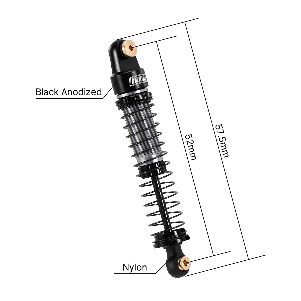INJORA AX24 shocks with springs enable flexible chassis tuning