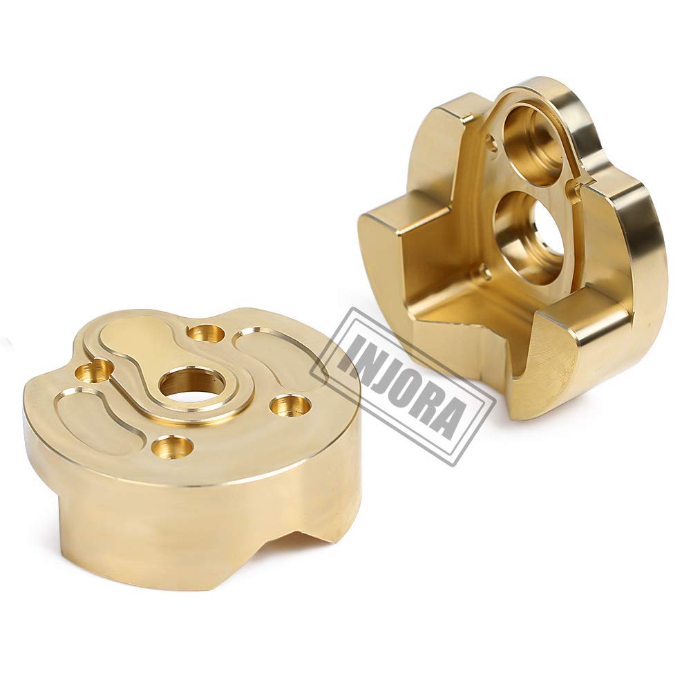 INJORA AXI03007 brass steering knuckle cap side view shows improved balance for RC crawlers
