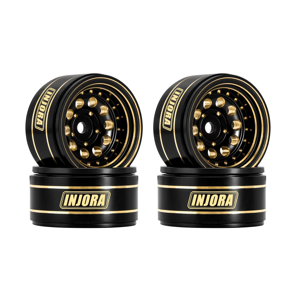 INJORA beadlock brass wheel for 1/24 Axial SCX24 with precise CNC finish and enhanced stability.
