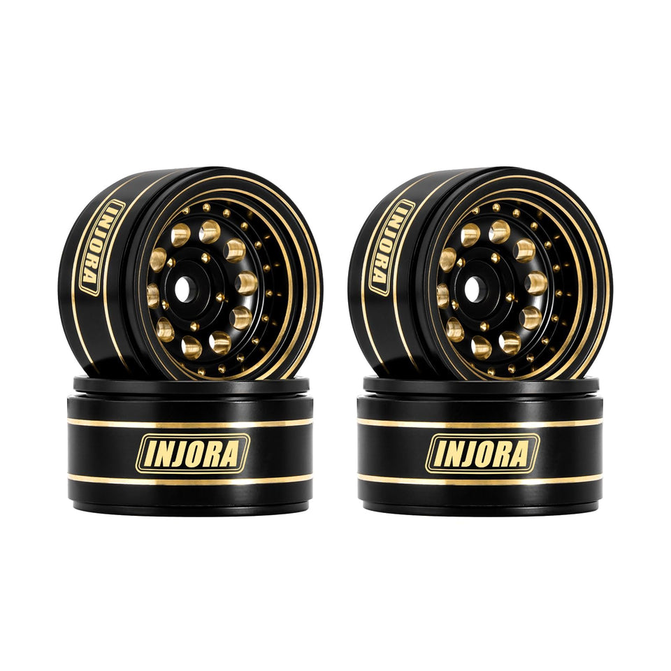 INJORA beadlock brass wheel for 1/24 Axial SCX24 with precise CNC finish and enhanced stability.