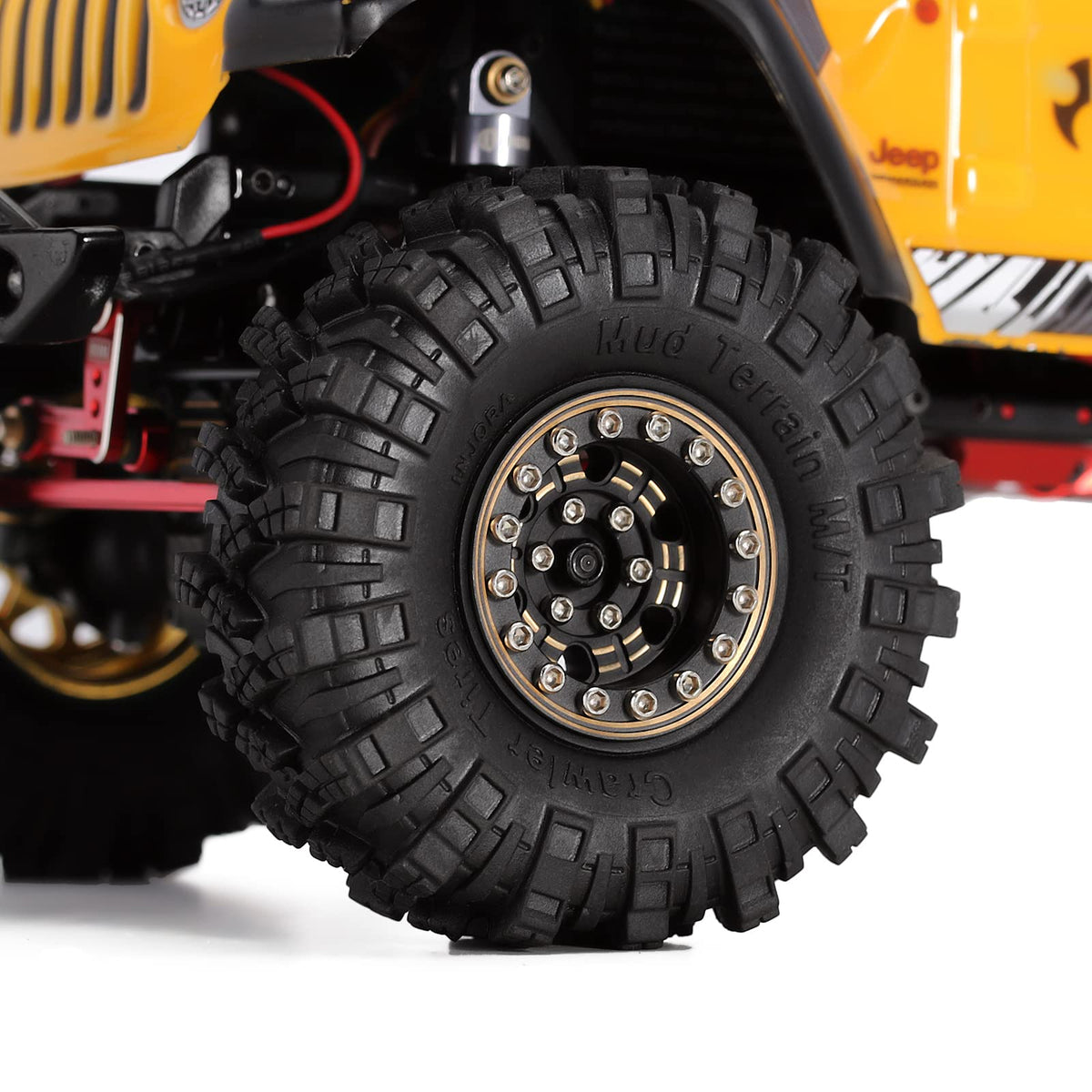 INJORA beadlock upgrade improves rim security on trails.