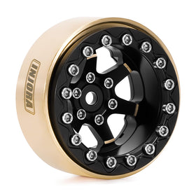 INJORA beadlock wheel 1.3-inch black brass hub detail ensures precise fit