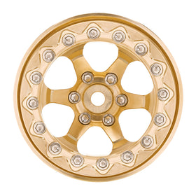 INJORA brass wheel hub 7 mm fits SCX24/TRX4M configurations for easy upgrade.