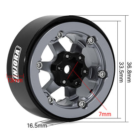 INJORA beadlock wheel offset 5-25mm grey enhances stability and control.