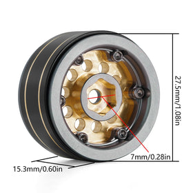 Brass-weighted INJORA rim enhances traction and balance on 1/24 and 1/18 crawlers.