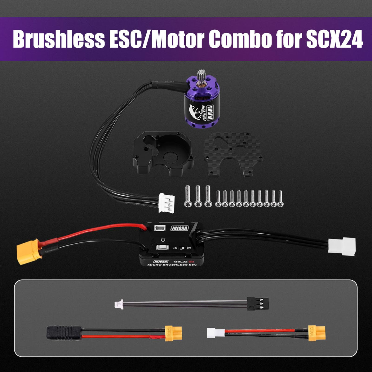 INJORA BEC 6V/7.4V supports micro crawler electronics.