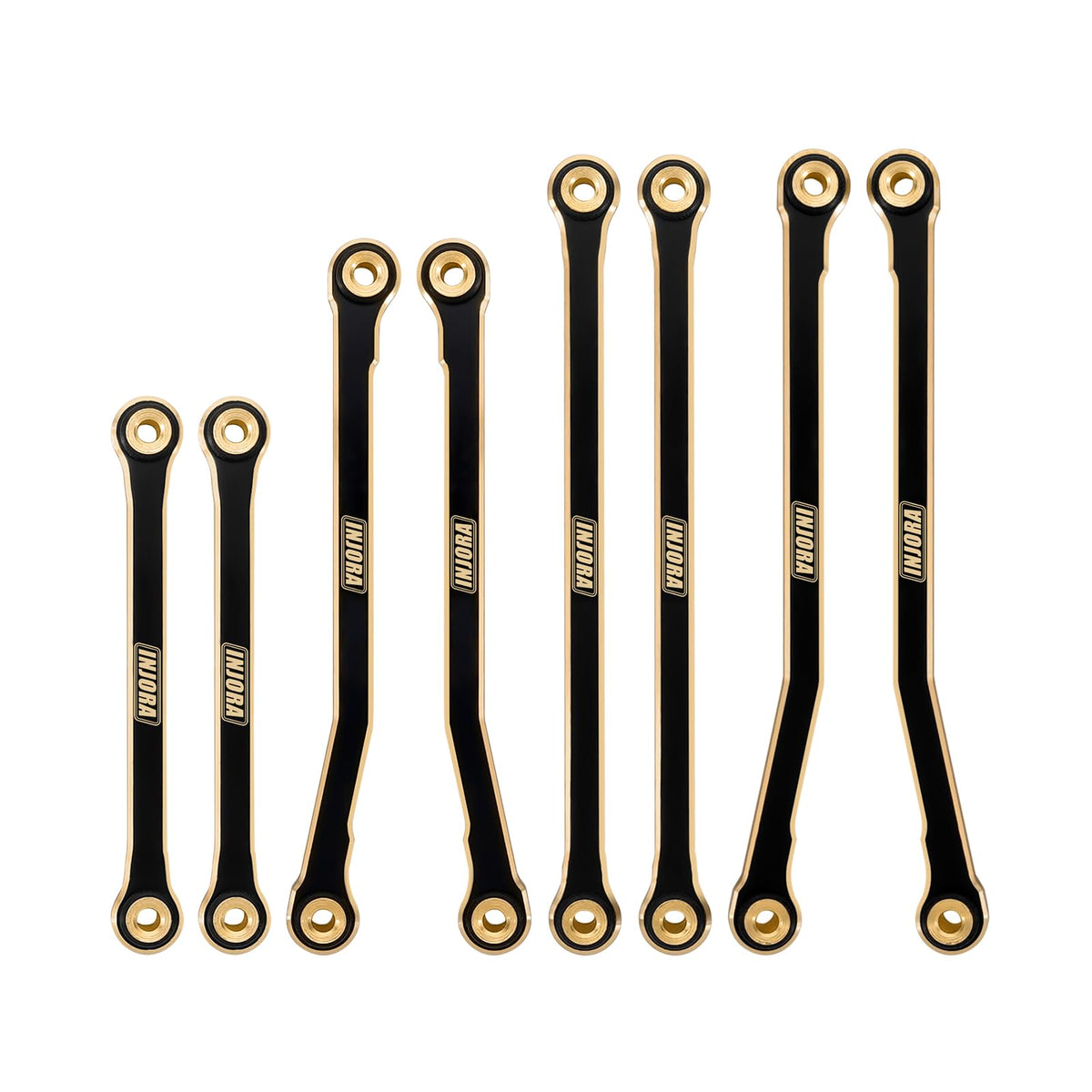 INJORA brass high-clearance chassis links for 1/18 RC crawler improve ground clearance