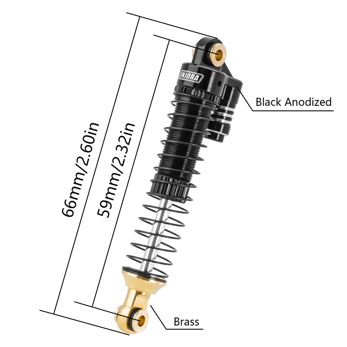 Telescopic design maximizes travel for improved wheel articulation.
