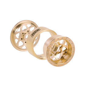 INJORA brass beadlock wheel durability highlights sturdy brass construction for long-lasting RC use.