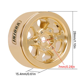 INJORA brass beadlock wheel outer diameter 28mm for bold visuals