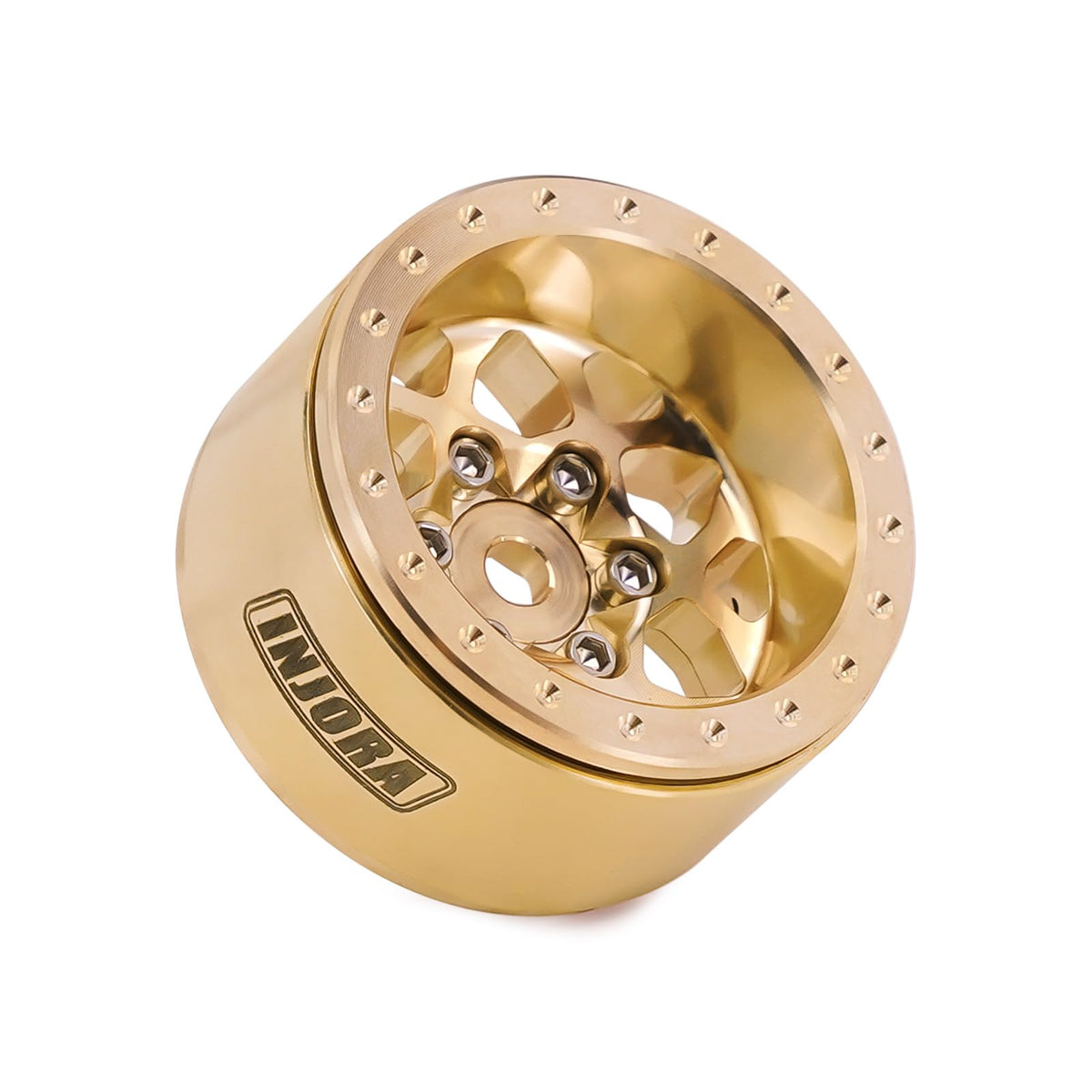 INJORA brass beadlock wheel has a 28mm outer diameter for a bold look.