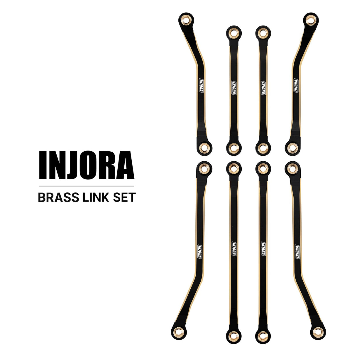 INJORA brass chassis links CNC machined precision upgrade for durable RC crawling