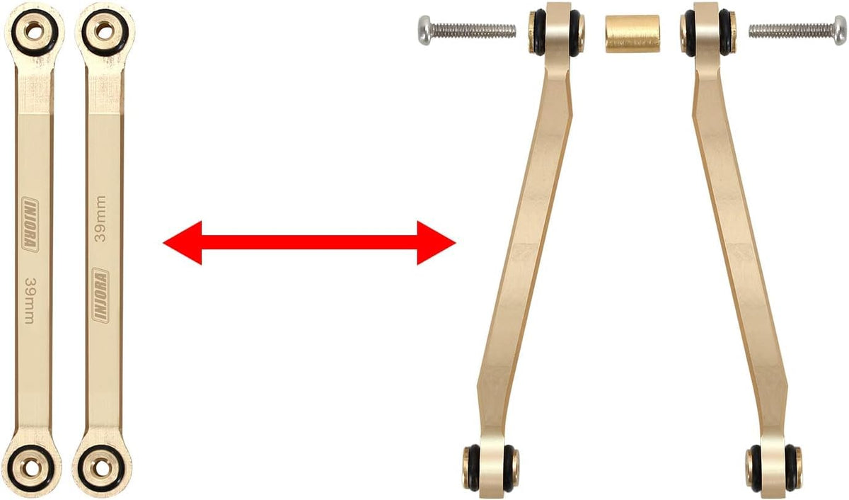 INJORA brass-heavy links lower center of gravity for steadier climbs.