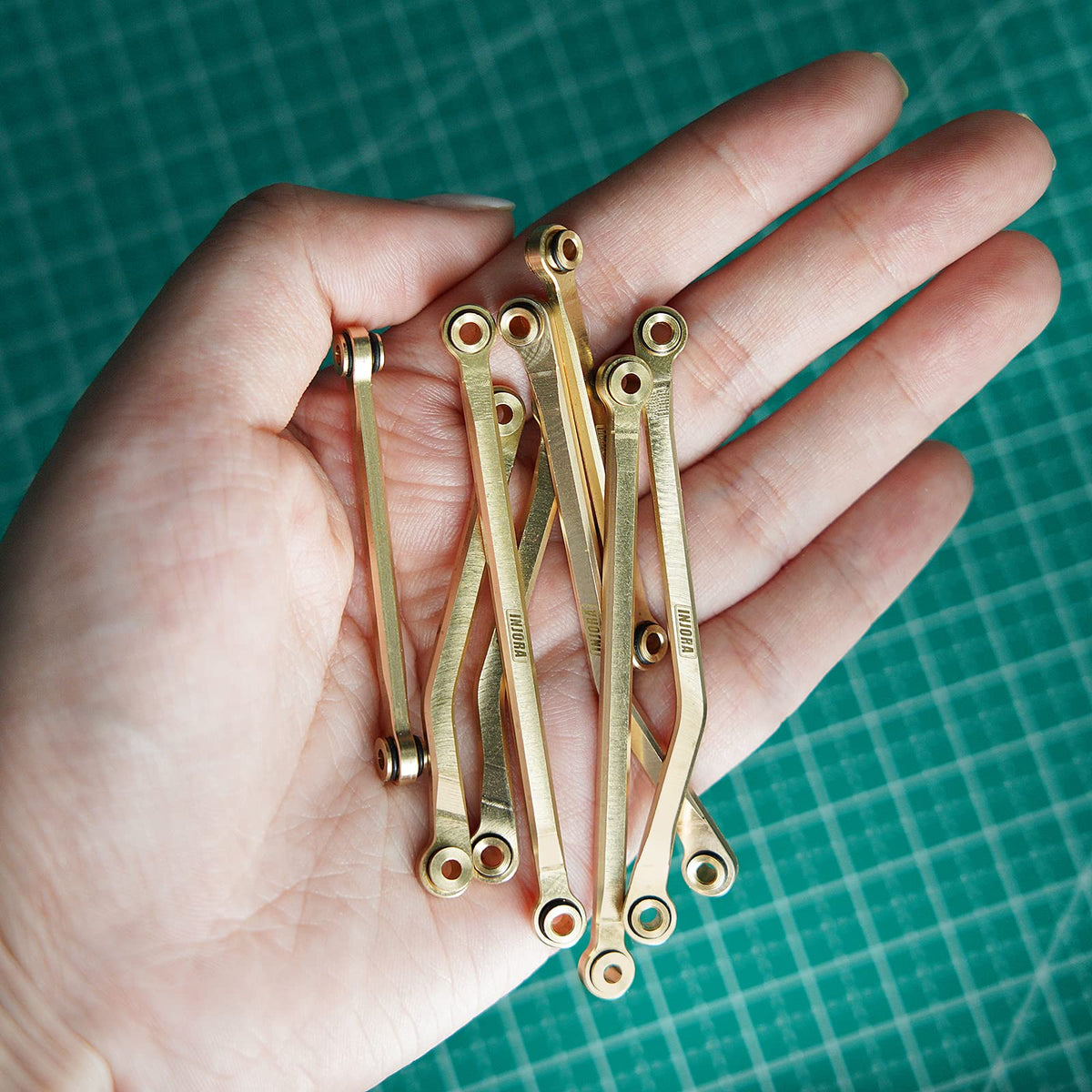 INJORA brass high clearance chassis links set weight comparison highlights 42g balance