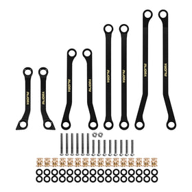 INJORA brass high-clearance links black coating finish adds corrosion resistance and sleek appearance