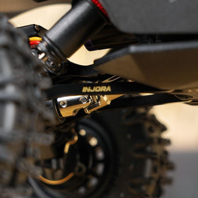 INJORA brass high-clearance links CNC detail shows precise fit for Redcat models