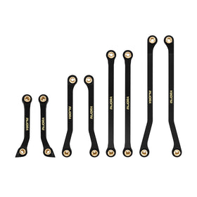 INJORA brass high-clearance links front angle showcase drivetrain stability potential for 1/18 scale