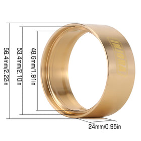 INJORA brass beadlock ring closeup showing etched logo and finish