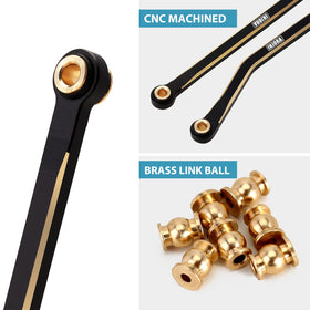 INJORA brass links with black coating and chamfered edges for wear resistance