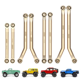 INJORA brass 4-links in action on rocky trails for better control.