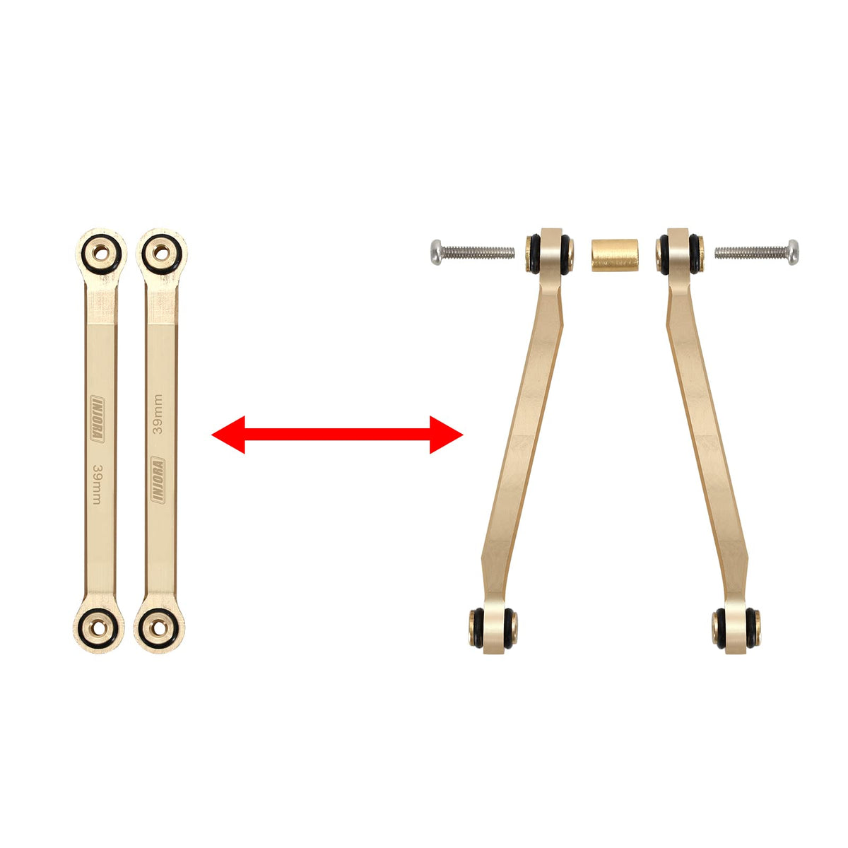 Engraved INJORA logo on brass links for a durable premium finish