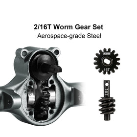 INJORA brass steering knuckles increase front axle weight for traction.