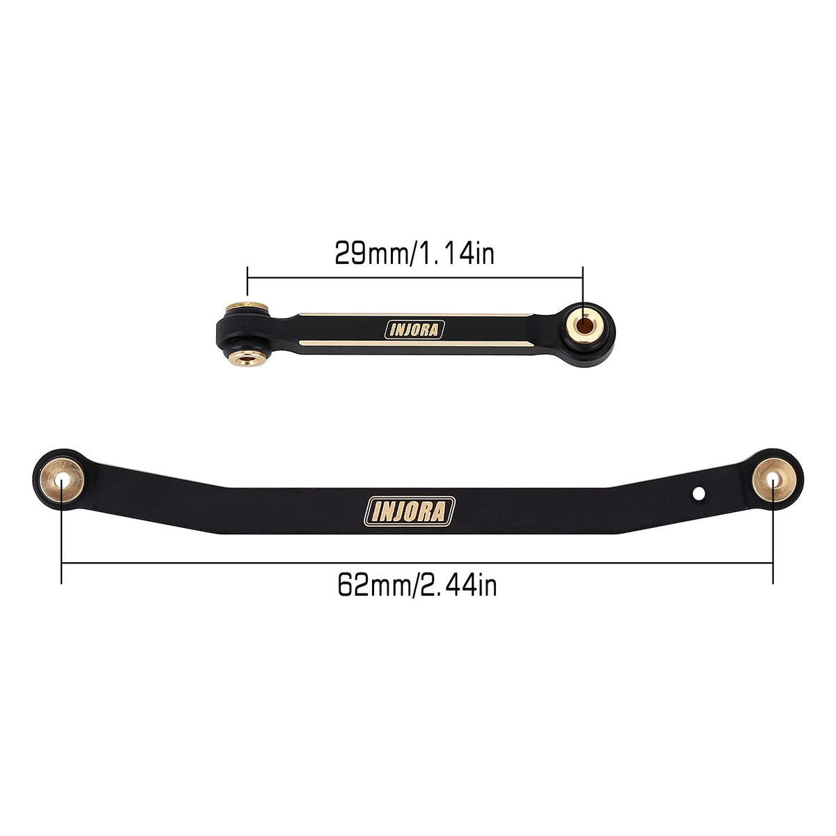 INJORA brass steering rod tie links for SCX24 boost control and durability