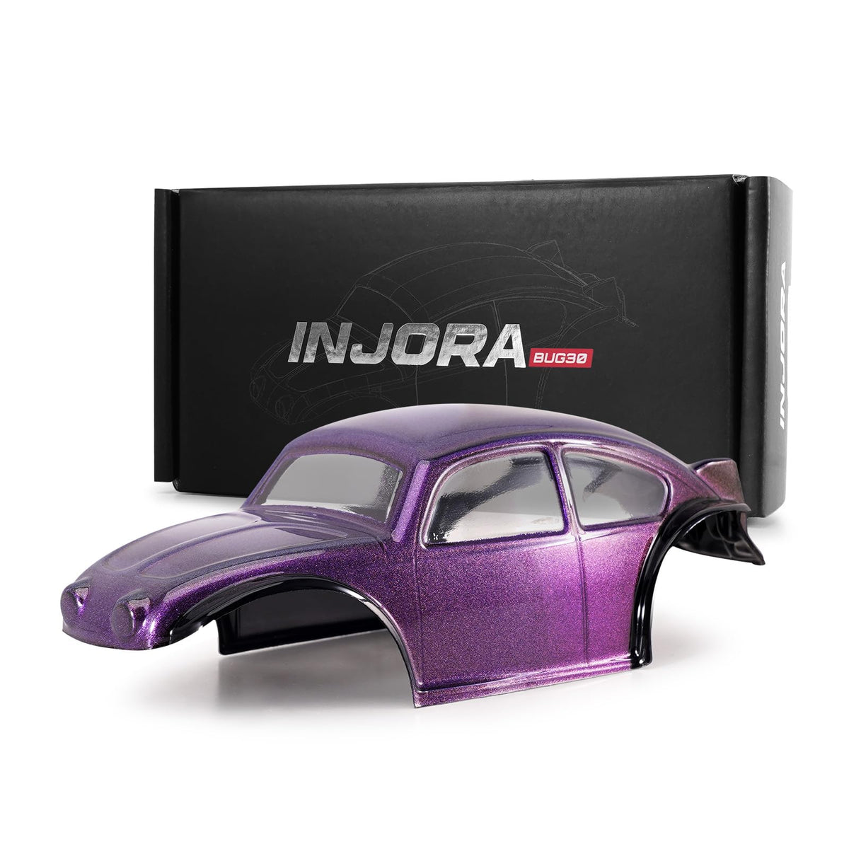 INJORA BUG30 purple body shell with window masks for easy customization