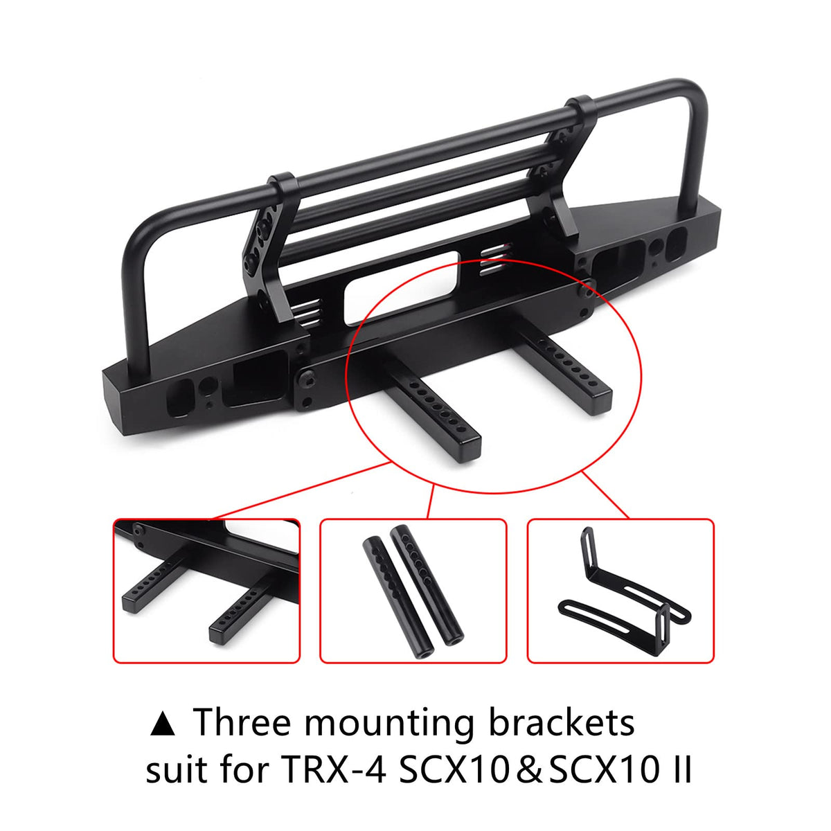 INJORA bumper mounting stand enables versatile body mounting.