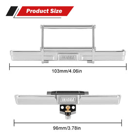 INJORA CNC aluminum bumper delivers durability with a premium metallic finish.