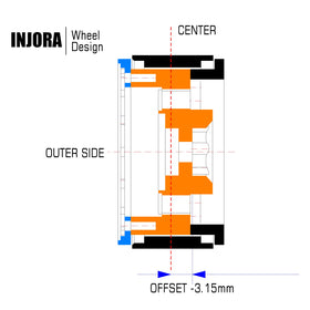 INJORA 1/18-compatible wheels fit TRX4M, SCX24, Gladiator, Bronco, C10, JLU.