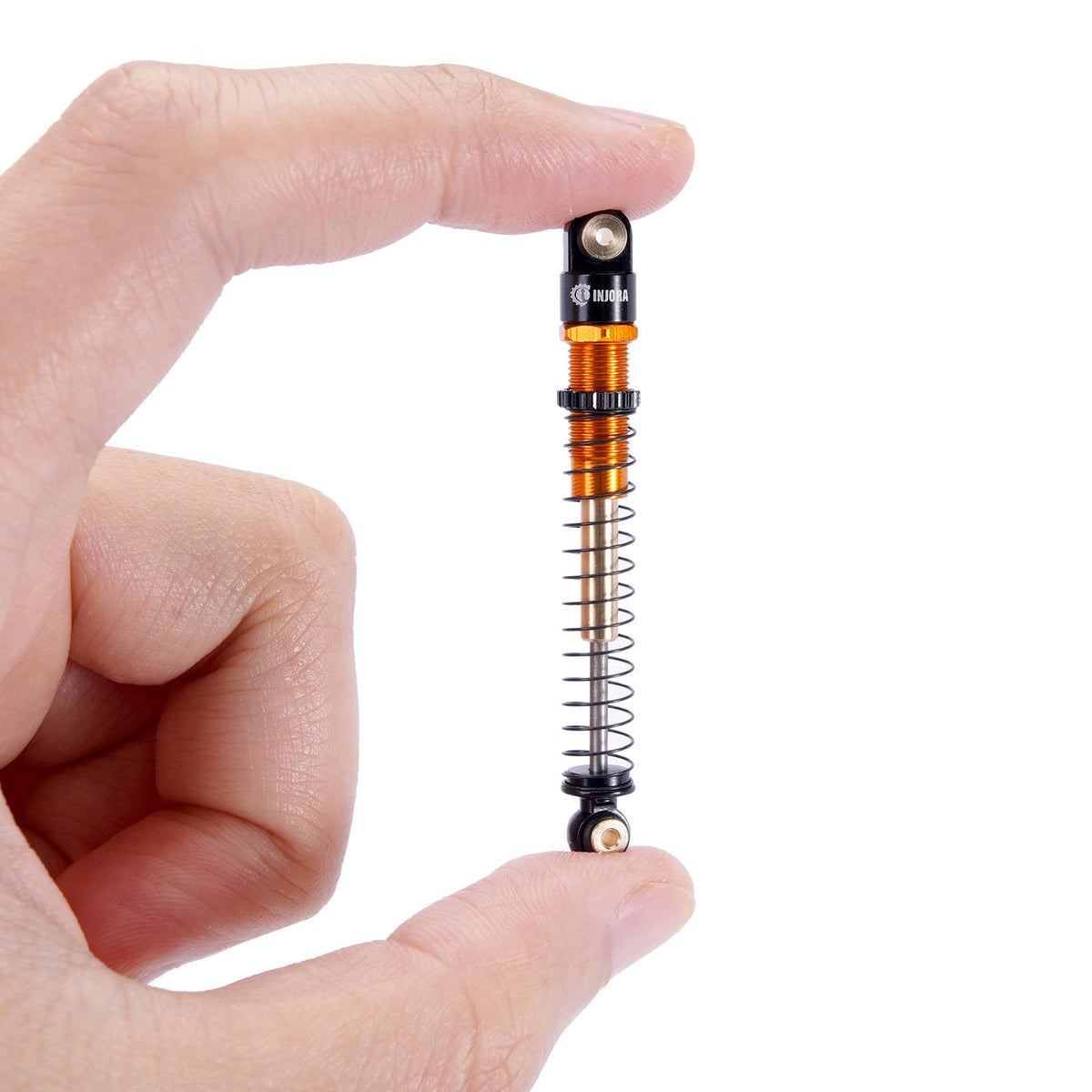 INJORA compressed length 27mm hole-to-hole supports compact ride height