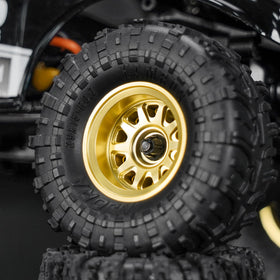 Passivated oxidation-resistant finish on INJORA D19 brass beadlock wheel