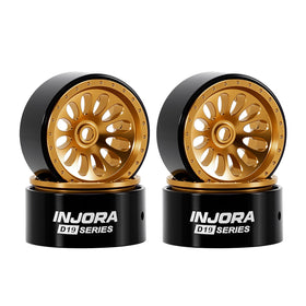 INJORA D19 Ripple 0.7-inch beadlock wheel for Axial SCX30, gold, precise fit.