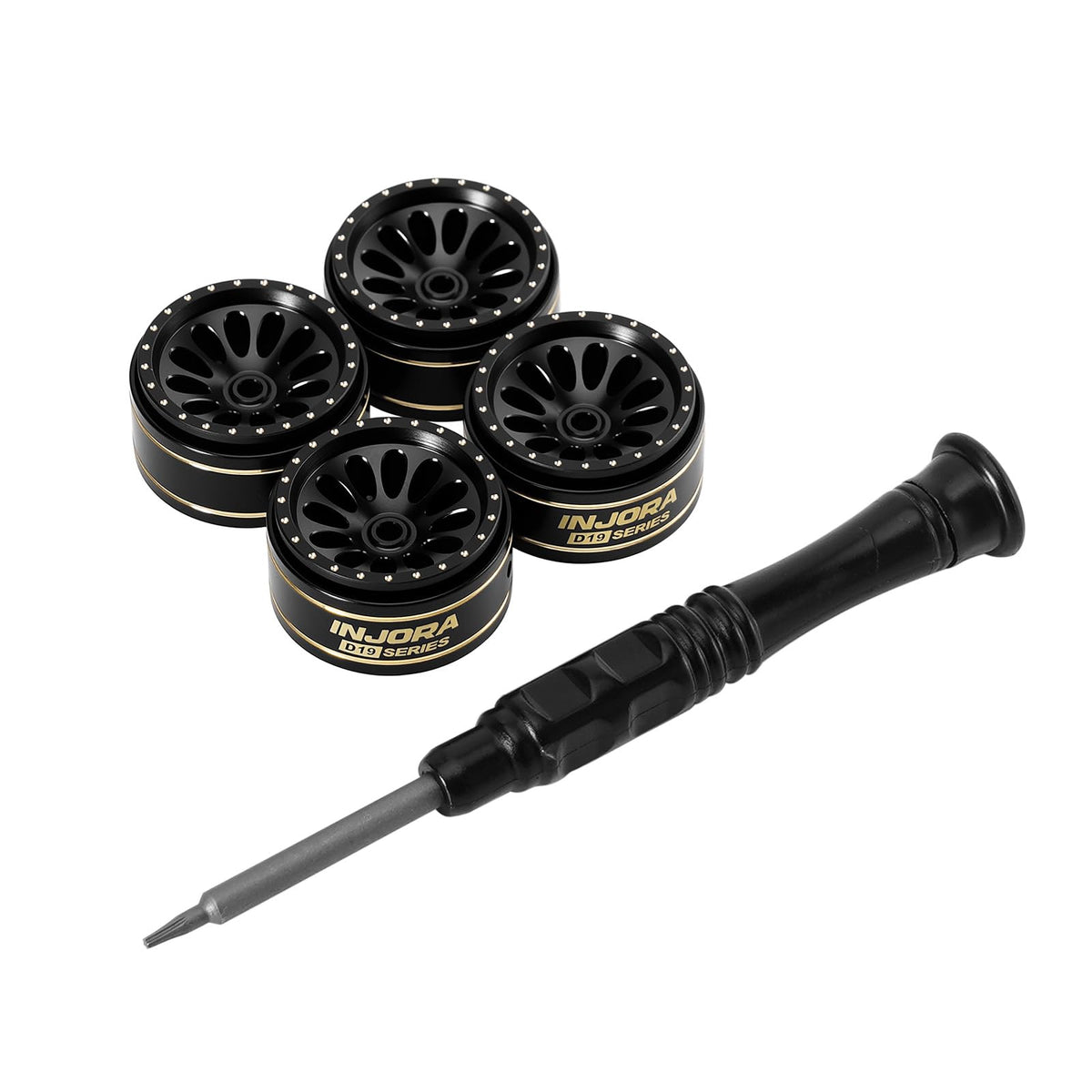 INJORA D19 Ripple 0.7in wheels teardrop spokes for clean aesthetics