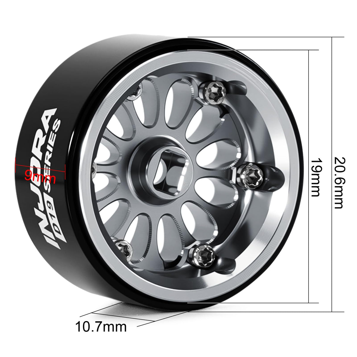 INJORA D19 Ripple beadlock detail for secure tire seating